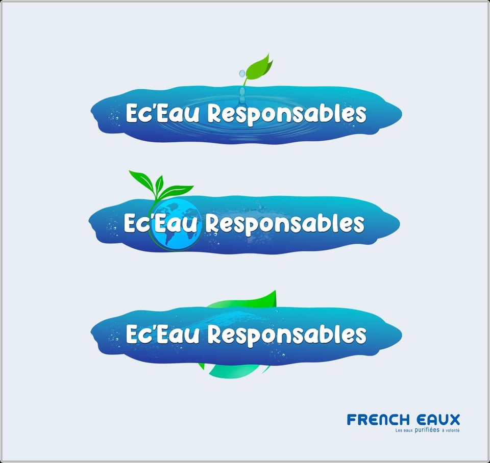 Ec'Eau Responsables logo variations designed for French Eaux