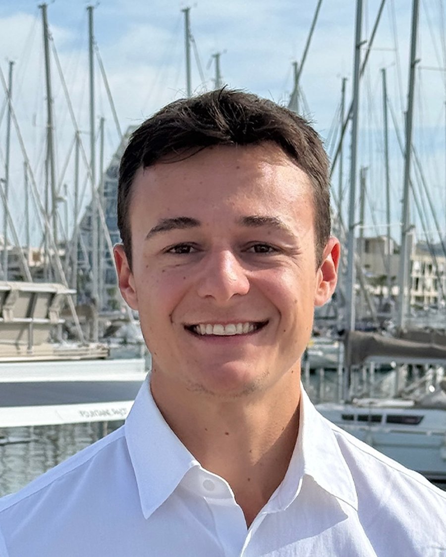 Lowell Gomez, founder of amirrAR, marine marketing partner, at a yacht marina
